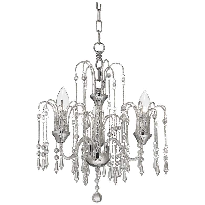 Image 5 Crystal Rain 15 inch Wide Chrome 3-Light Crystal Chandelier more views