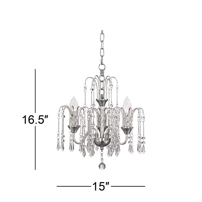 Image 6 Crystal Rain 15 inch Wide Chrome 3-Light Crystal Chandelier more views