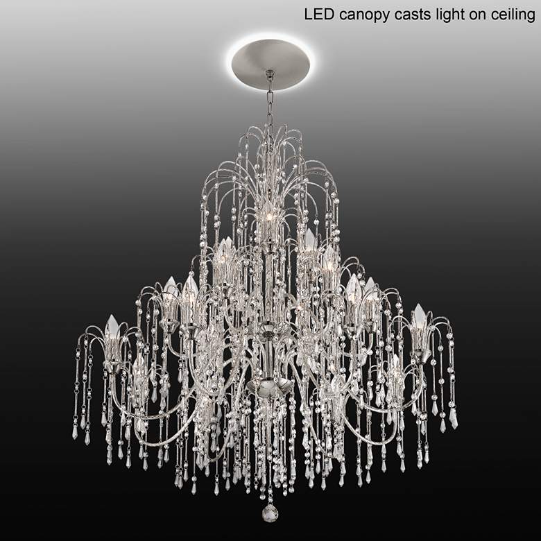 Image 1 Crystal Rain 37 inchW Crystal Chandelier with LED Canopy