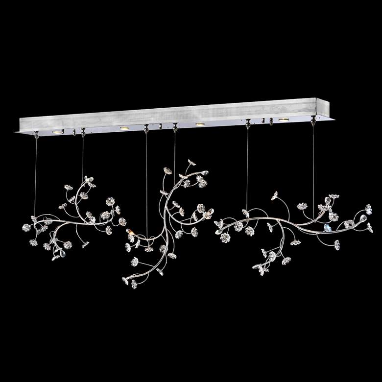 Image 1 Crystal Rain 83" Wide Silver Kitchen Island Light Chandelier