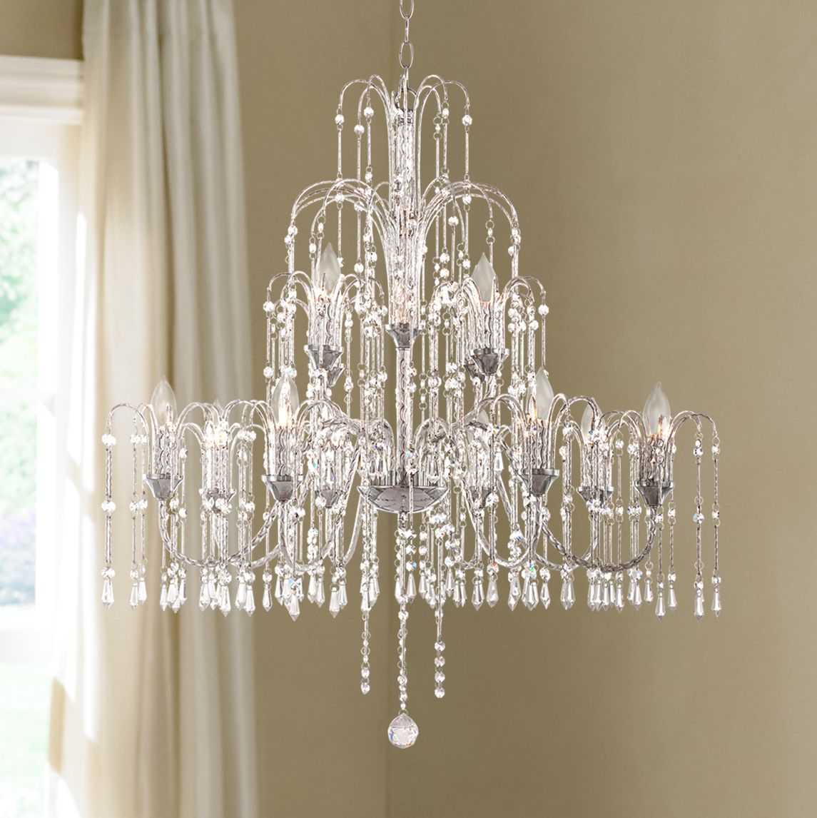 lamps plus crystal rain chandelier