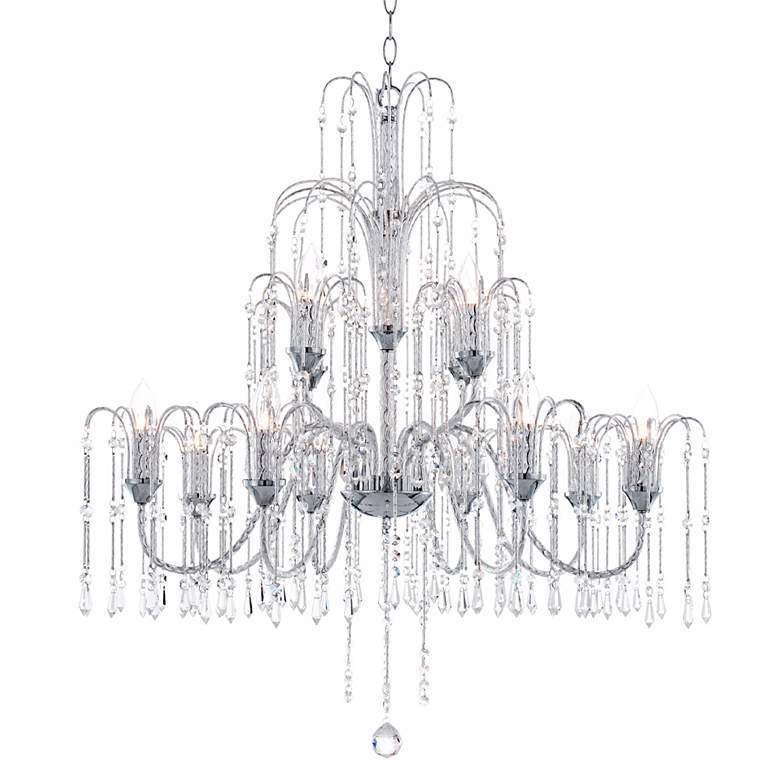 Image 3 Crystal Rain Collection 33 inch Wide Large Crystal Chandelier more views