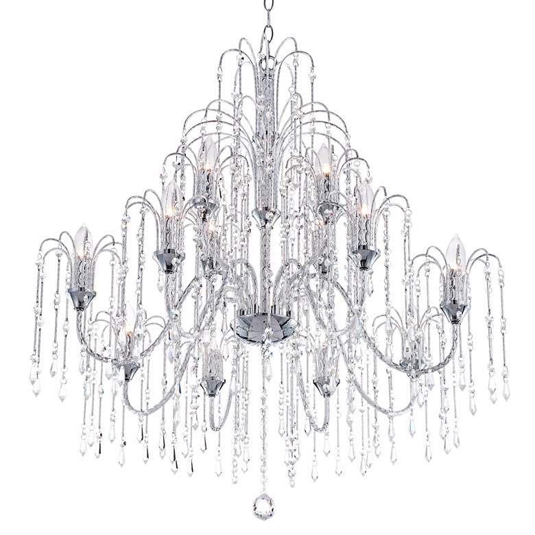 Image 4 Crystal Rain Collection 33 inch Wide Large Crystal Chandelier more views