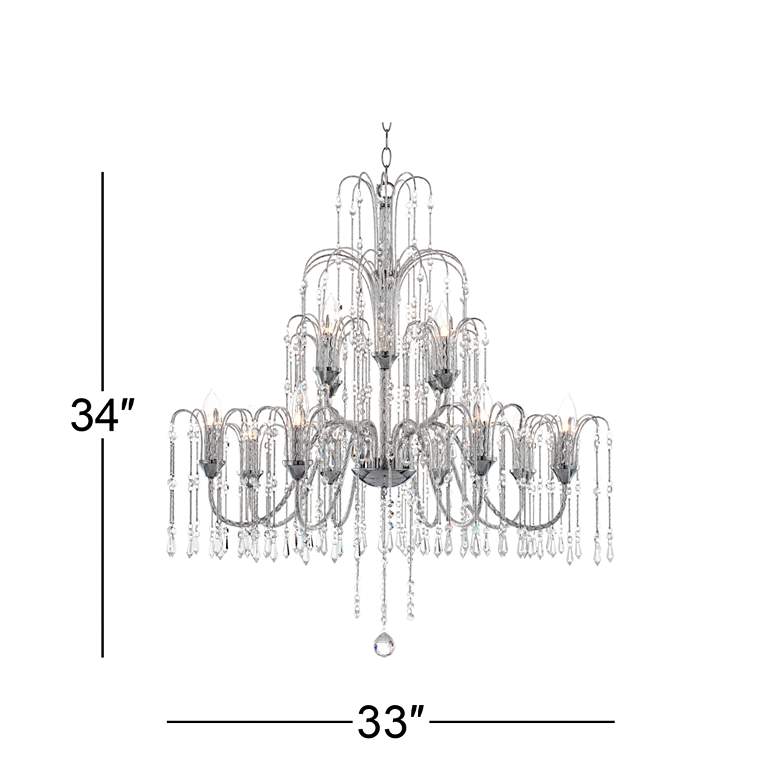 Image 5 Crystal Rain Collection 33 inch Wide Large Crystal Chandelier more views