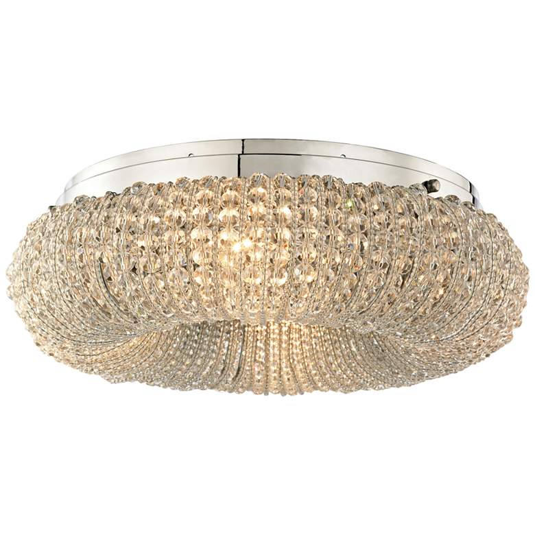 Image 1 Crystal Ring 13 inch Wide Polished Chrome 4-Light Ceiling Light