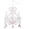 Crystal Scroll White and Pink 16" Wide Swag Chandelier