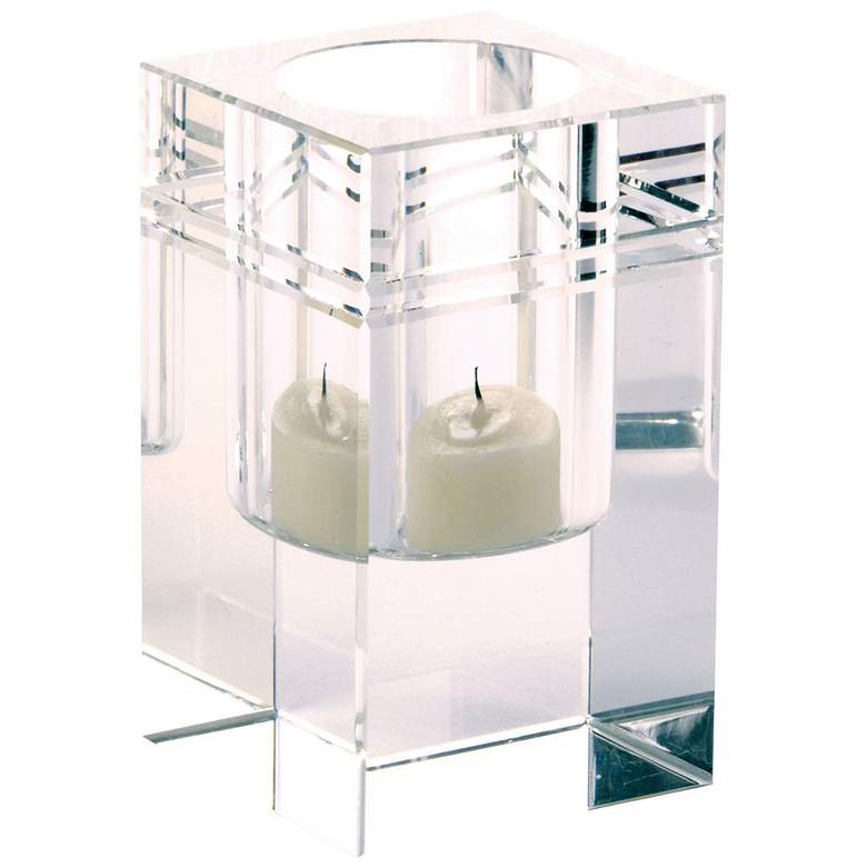 Image 1 Crystal Square Collar Small Tealight Candle Holder