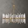 Thumbnail1 of Crystal Stick 38 3/4" Wide Warm Brass 8-Light Chandelier
