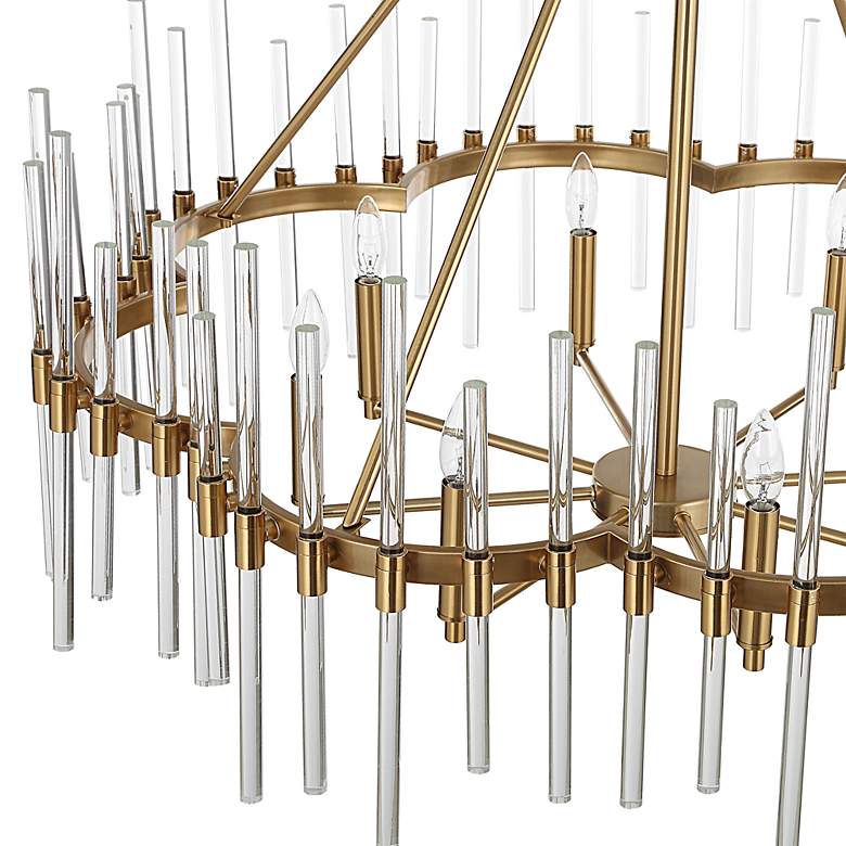 Image 7 Crystal Stick 38 3/4" Wide Warm Brass 8-Light Chandelier more views