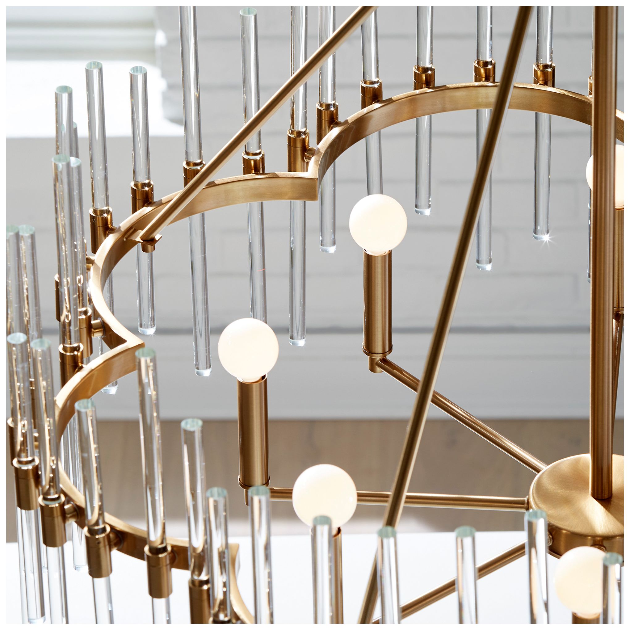 Crystal Stick 38 3/4" Wide Warm Brass 8-Light Chandelier