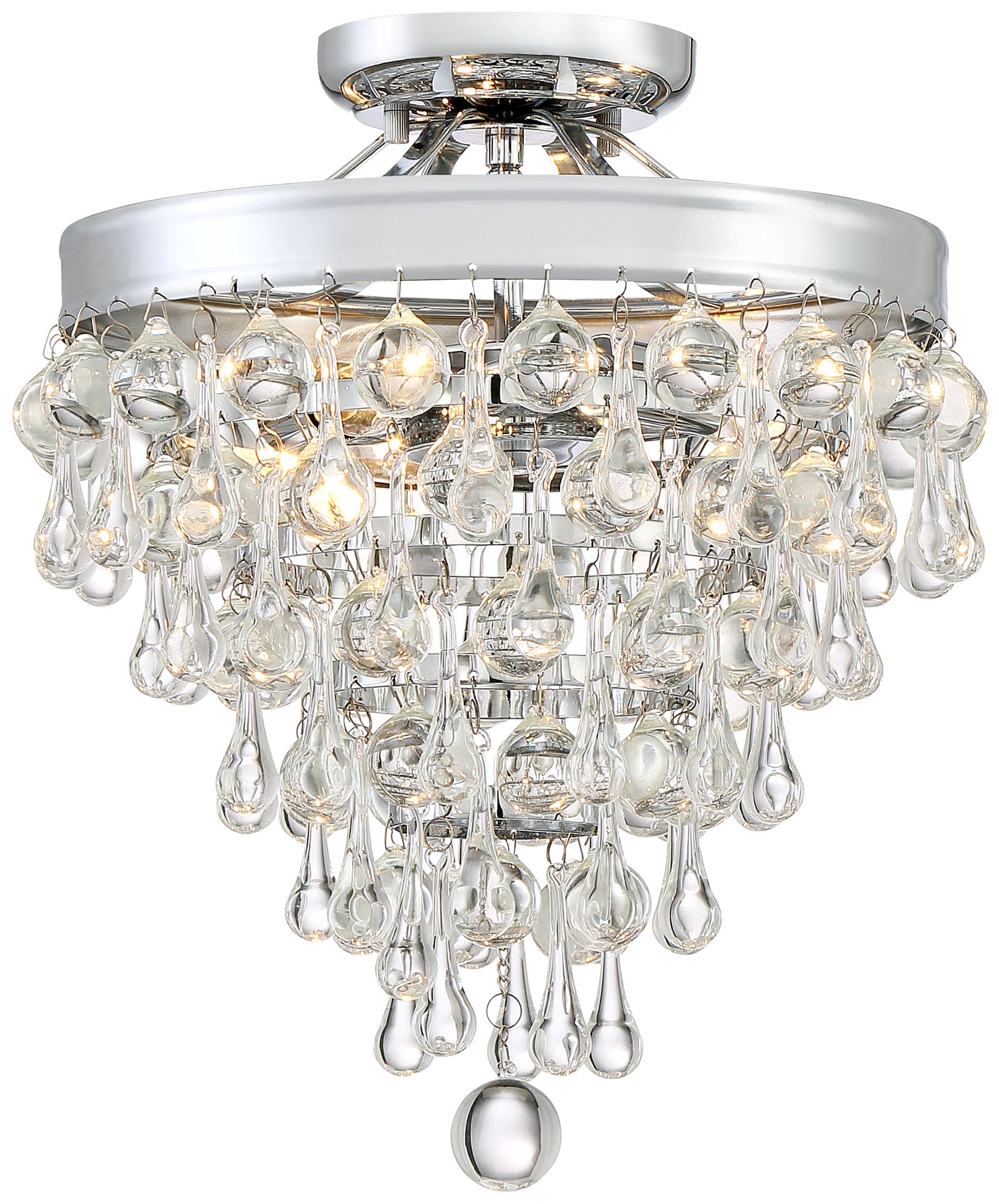 crystal chrome ceiling light