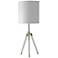 Crystal Tripod Table Lamp with White Hardback Fabric Shade