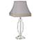 Crystal Urn Table Lamp with Gray Rectangular Bell Lamp Shade