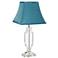 Crystal Urn Table Lamp with Teal Blue Bell Shade