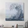 Crystal Wave 36" Square Textured Metallic Canvas Wall Art in scene