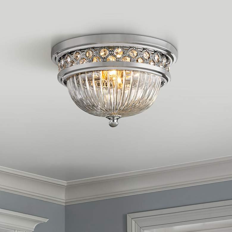 Image 1 Crystallure 13" Wide Polished Chrome Ceiling Light