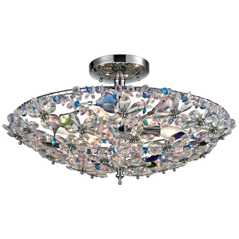 Image 1 Crystallus 20 inch Wide Polished Chrome 6-Light Ceiling Light