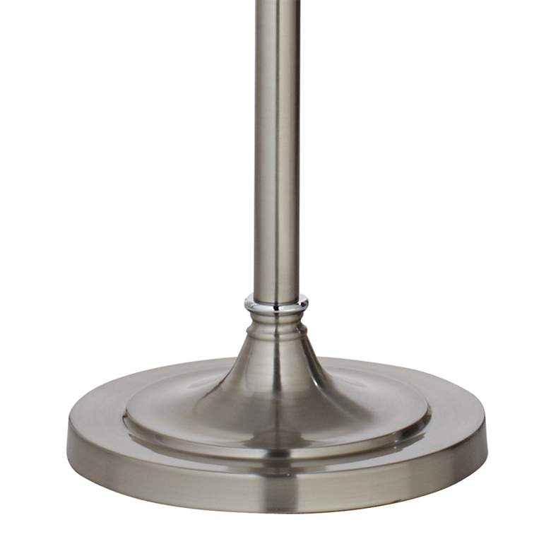 Image 4 Crystals 60 1/2" Satin Steel Floor Lamp with Black Drum Shade more views