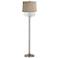 Crystals 62 1/2" Linen Shade Brushed Nickel Floor Lamp