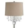 2_Crystals 62 1/2" Linen Shade Brushed Nickel Floor Lamp more views