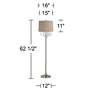 4_Crystals 62 1/2" Linen Shade Brushed Nickel Floor Lamp more views