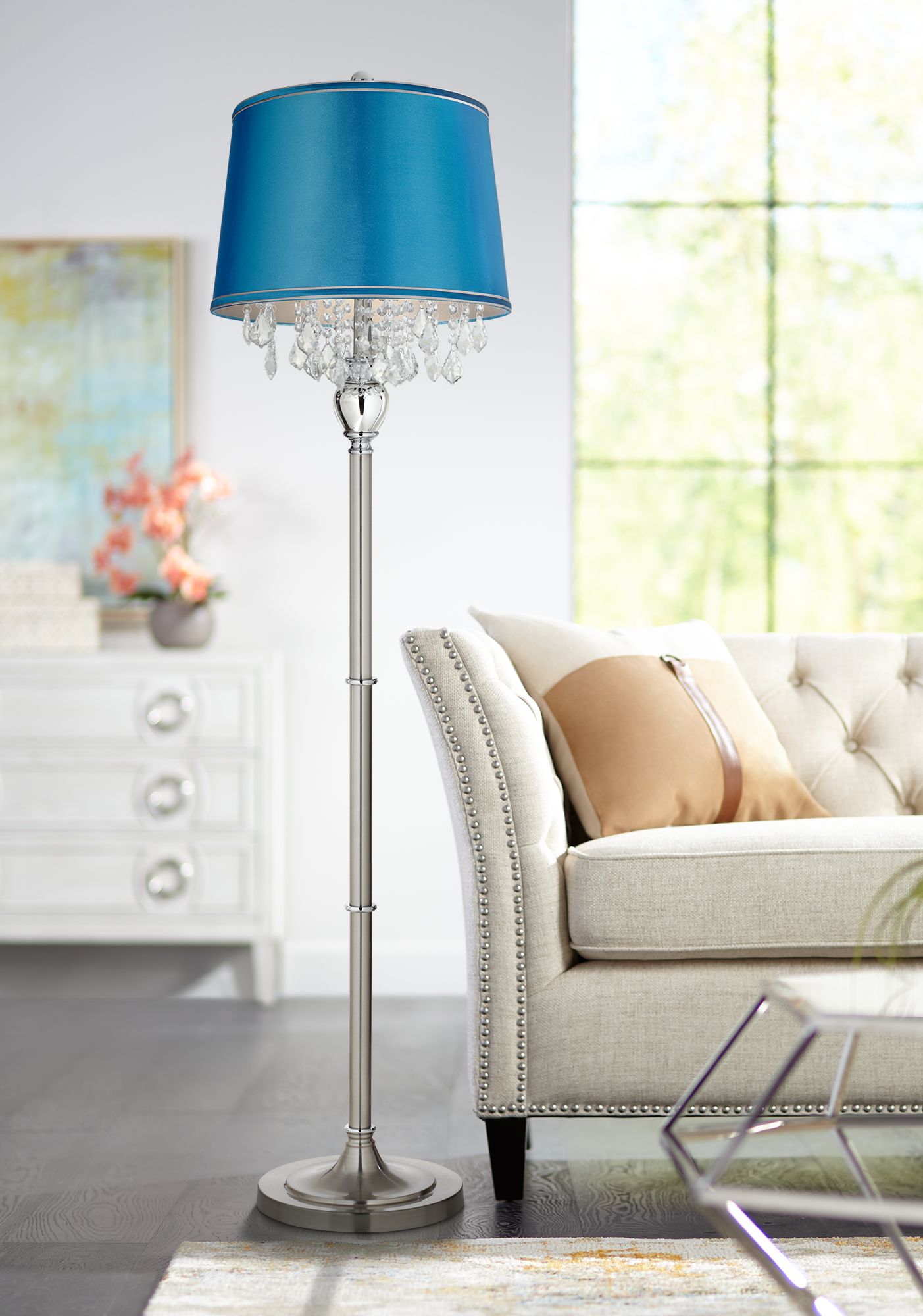 turquoise floor lamp