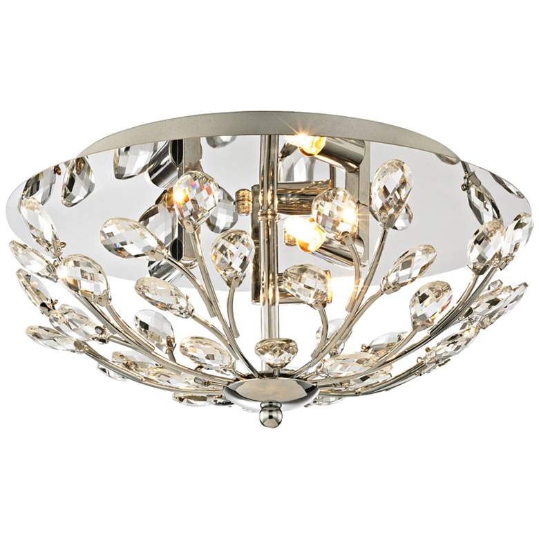 Crystique 13&quot; Wide Polished Chrome 3-Light Ceiling Light