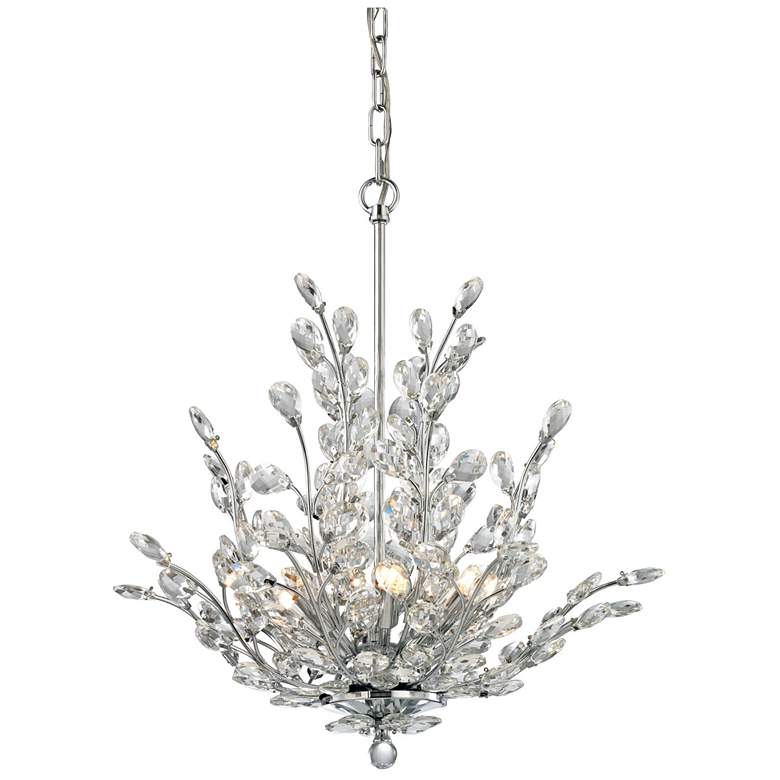 Image 1 Crystique 20" Wide Polished Chrome 6-Light Chandelier