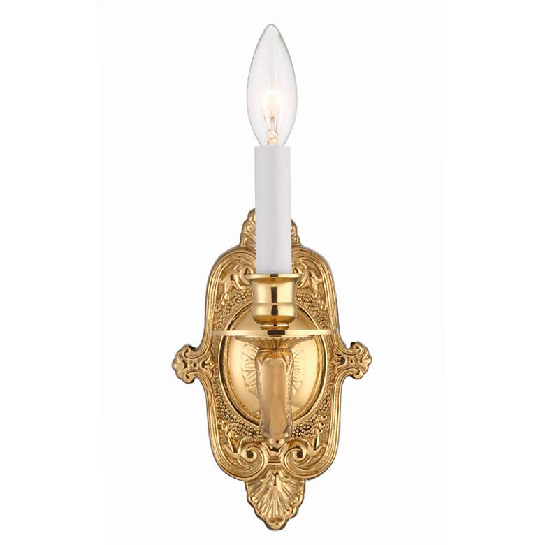 Image 2 Crystorama 12" High Traditional Cast Brass Candelabra Wall Sconce