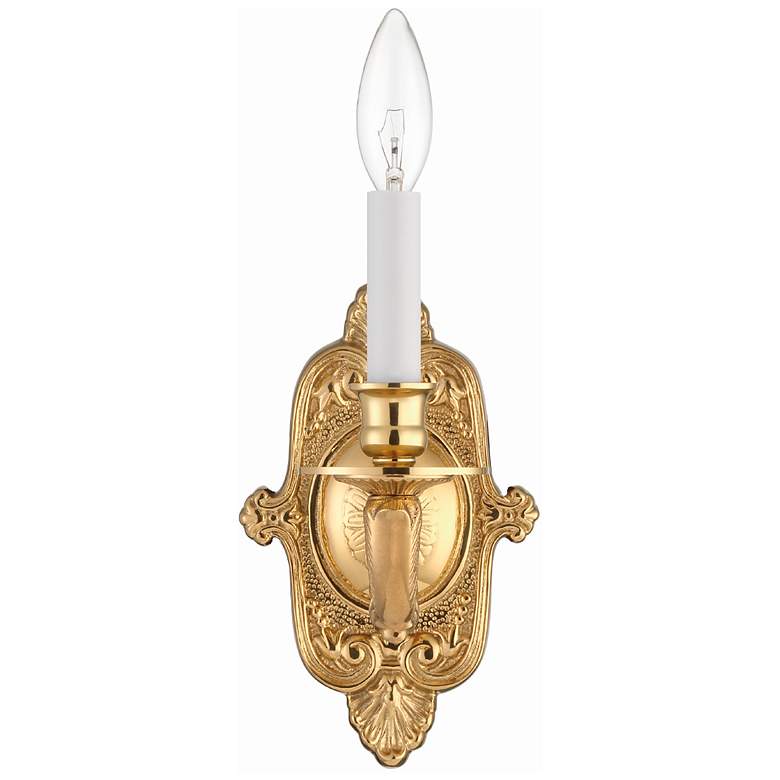 Image 3 Crystorama 12" High Traditional Cast Brass Candelabra Wall Sconce more views