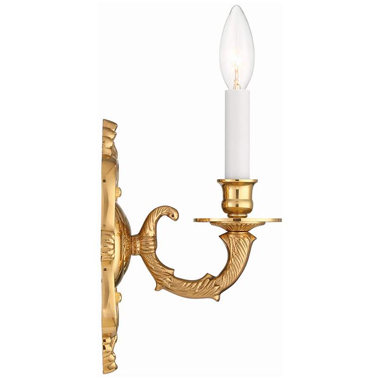 Image 5 Crystorama 12" High Traditional Cast Brass Candelabra Wall Sconce more views