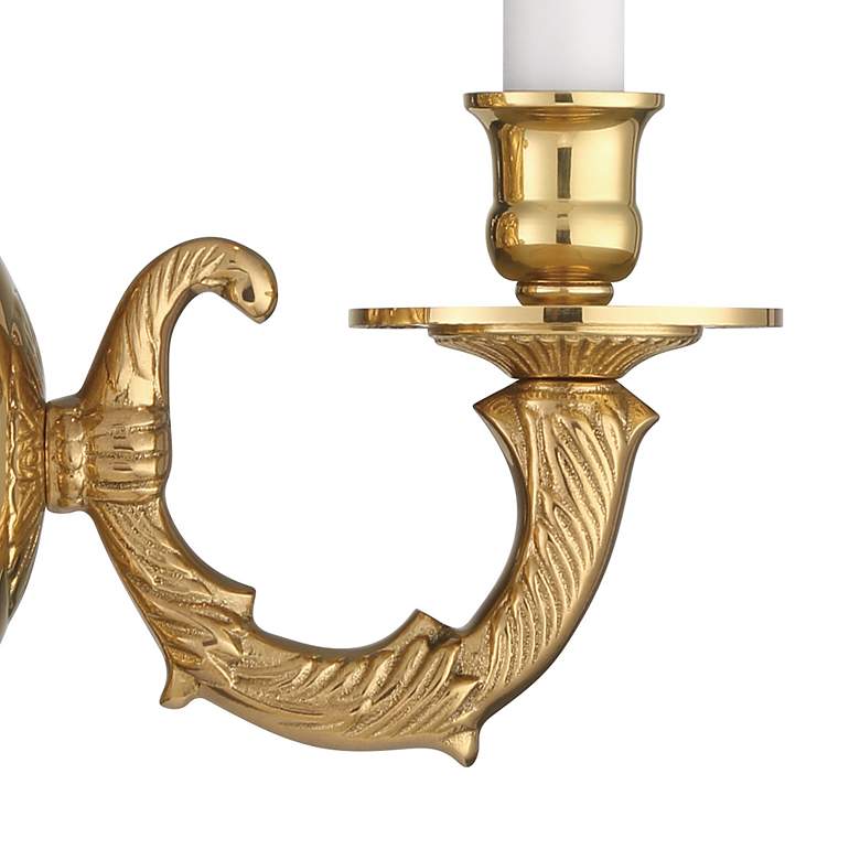 Image 6 Crystorama 12" High Traditional Cast Brass Candelabra Wall Sconce more views