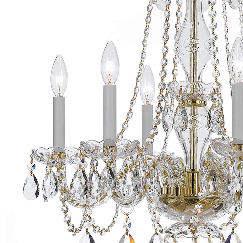 Image 4 Crystorama 23" Wide 6-Light Brass and Traditional Crystal Chandelier more views