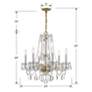5_Crystorama 23" Wide 6-Light Brass and Traditional Crystal Chandelier more views