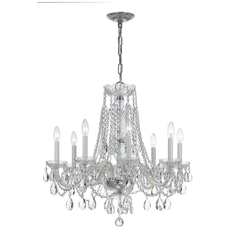 Image 2 Crystorama 26 inch Polished Chrome 8-Light Traditional Crystal Chandelier