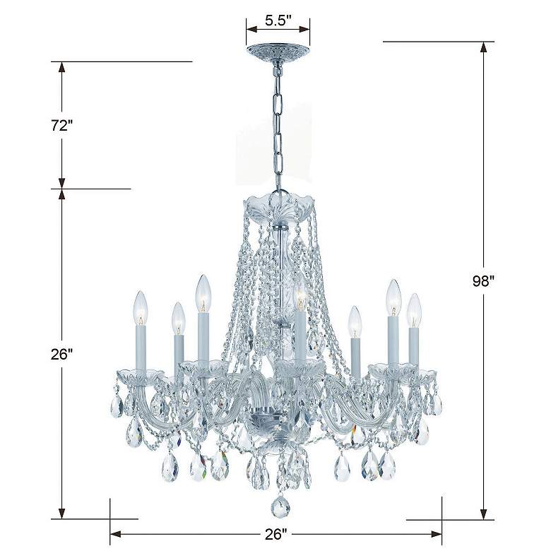 Image 6 Crystorama 26" Polished Chrome 8-Light Traditional Crystal Chandelier more views