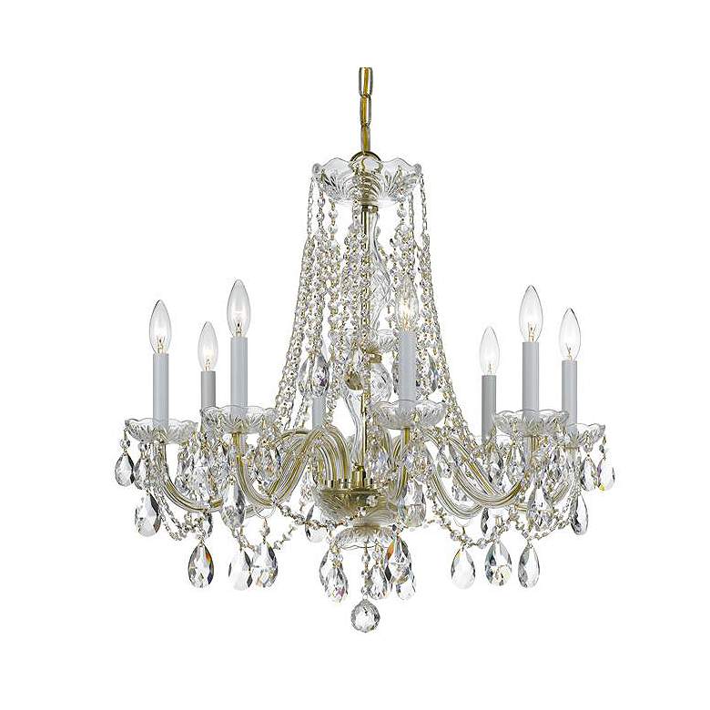 Image 1 Crystorama 26" Wide Brass 8-Light Traditional Crystal Chandelier