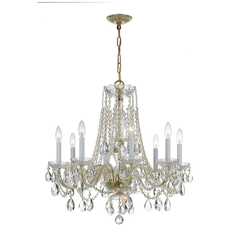 Image 1 Crystorama 26" Wide Brass 8-Light Traditional Crystal Chandelier