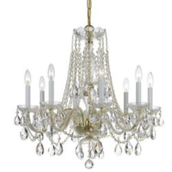 Crystorama 26&quot; Wide Brass 8-Light Traditional Crystal Chandelier