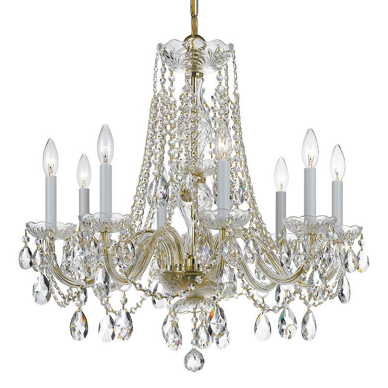Image 3 Crystorama 26" Wide Brass 8-Light Traditional Crystal Chandelier more views
