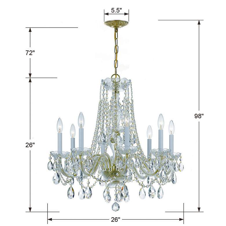 Image 6 Crystorama 26" Wide Brass 8-Light Traditional Crystal Chandelier more views