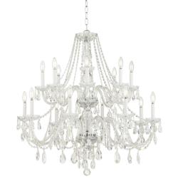 Crystorama 37&quot; Wide Chrome 16-Light Traditional Crystal Chandelier