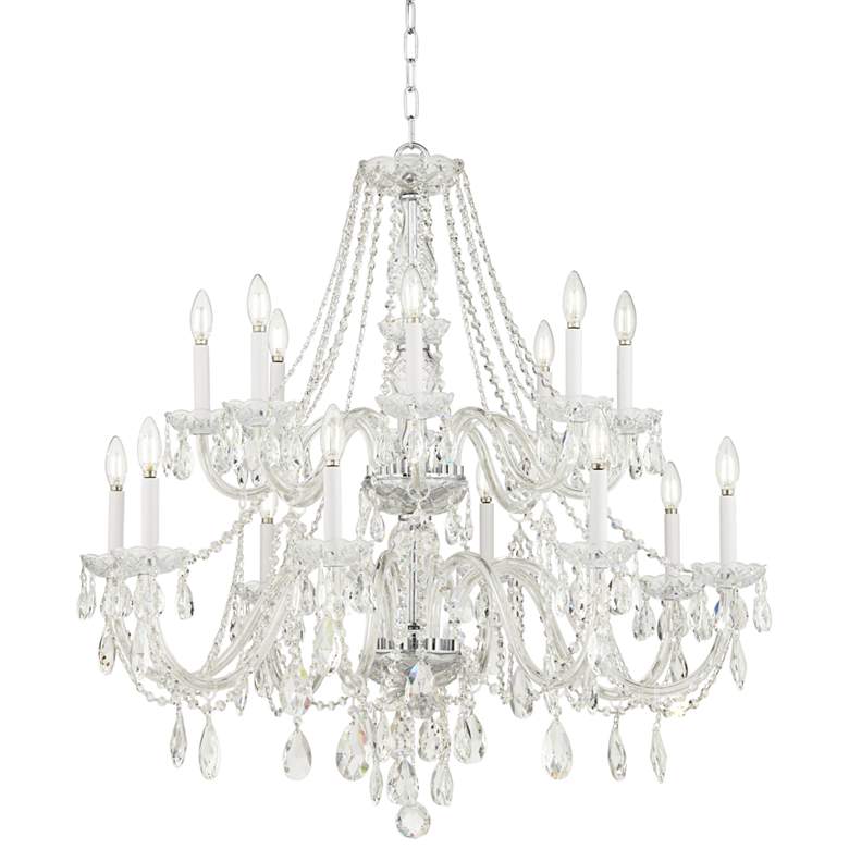 Crystorama 37&quot; Wide Chrome 16-Light Traditional Crystal Chandelier