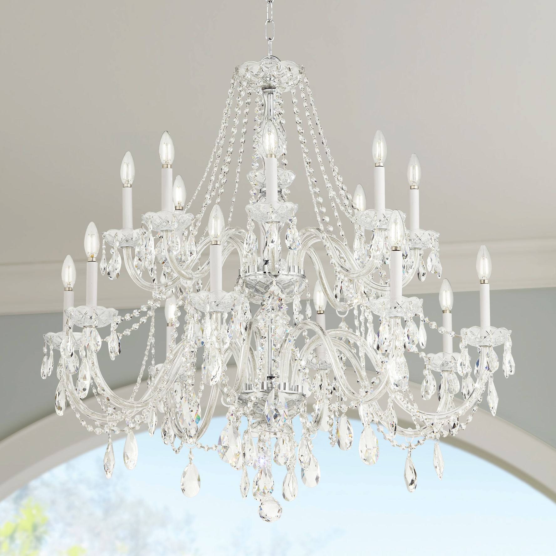 16 light crystal chandelier