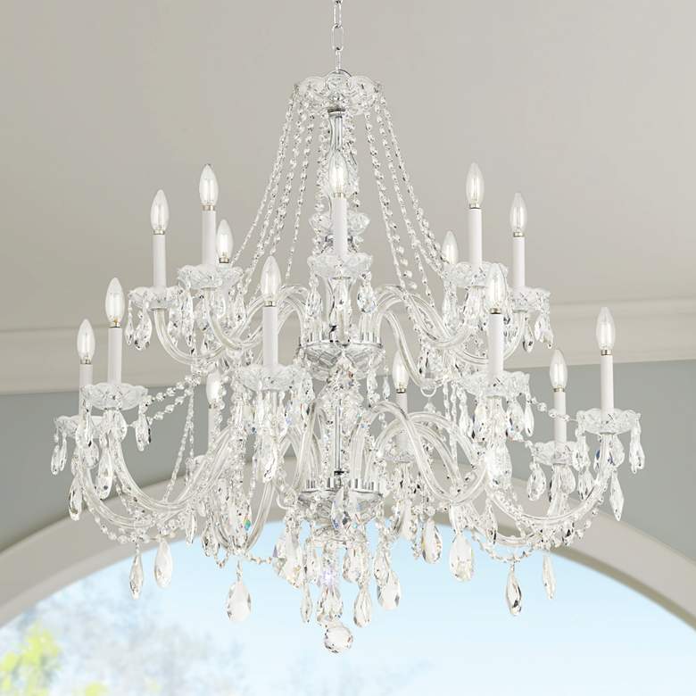 Image 1 Crystorama 37 inch Wide Chrome 16-Light Traditional Crystal Chandelier