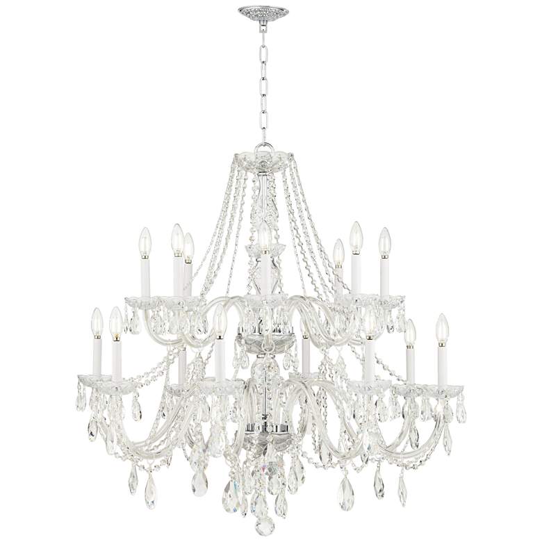 Image 7 Crystorama 37 inch Wide Chrome 16-Light Traditional Crystal Chandelier more views