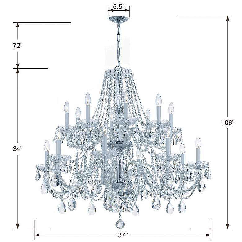 Image 7 Crystorama 37 inch Wide Chrome 16-Light Traditional Crystal Chandelier more views