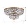 Crystorama 4 Light Clear Hand Cut Olde Brass Ceiling Mount