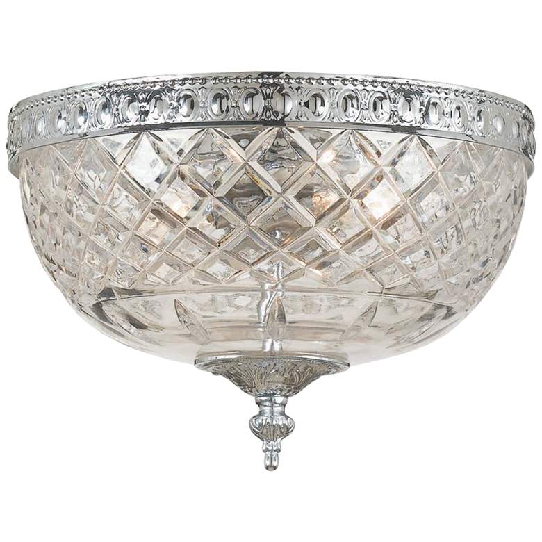 Image 2 Crystorama 8 inch Wide Polished Chrome Ceiling Light