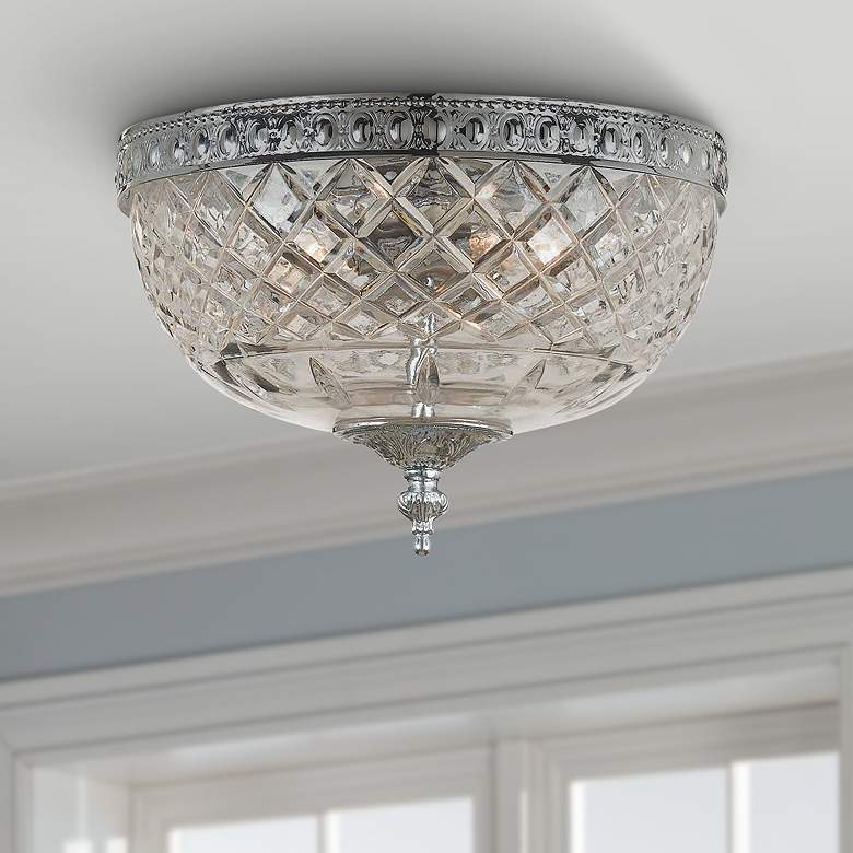 Crystorama 8&quot; Wide Polished Chrome Ceiling Light